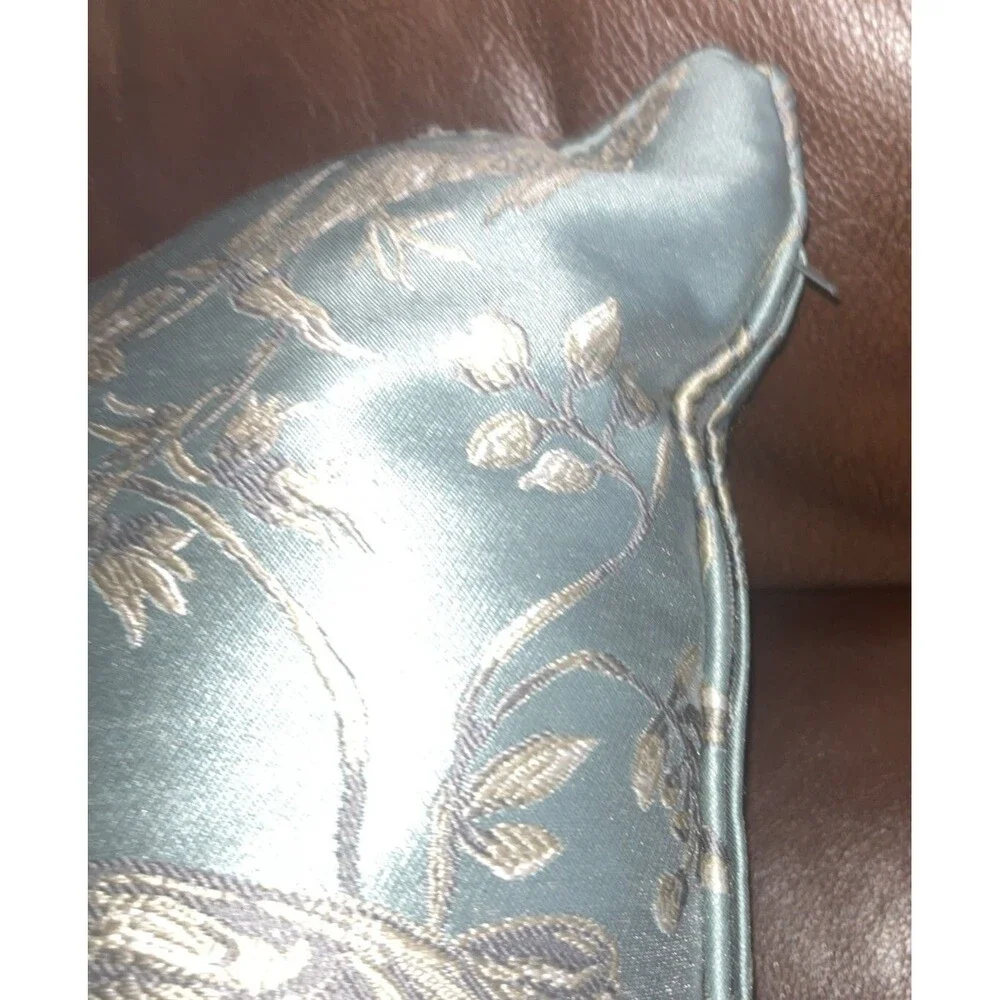 Madison Home Decorative pillo Square 22x22 Aqua Embroidery Birds Elegant